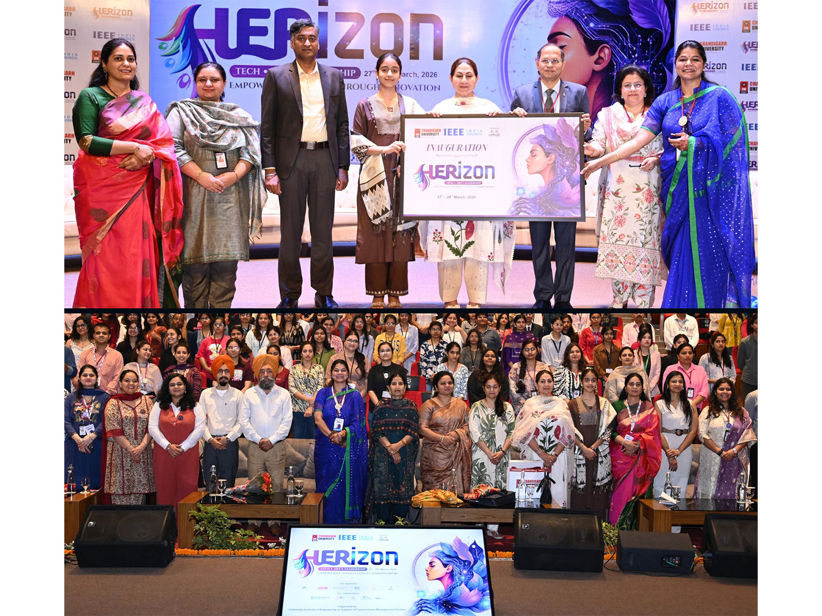  Chandigarh University Officials along with guests during the launch of ‘Women Only Fest’ HERizon 1.0 at Chandigarh University