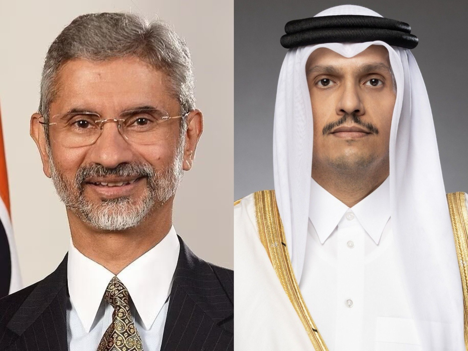 External Affairs Minister S Jaishankar and Qatar's Prime Minister and Foreign Affairs Minister Sheikh Mohammed bin Abdulrahman bin Jassim Al-Thani (Photo/X/@MofaQatar_EN)