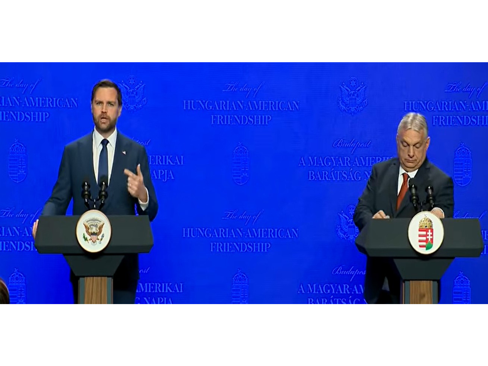 JD Vance alongside Hungarian Prime Minister Viktor Orbán (Photo/Youtbe/TheWashingtonHouse)