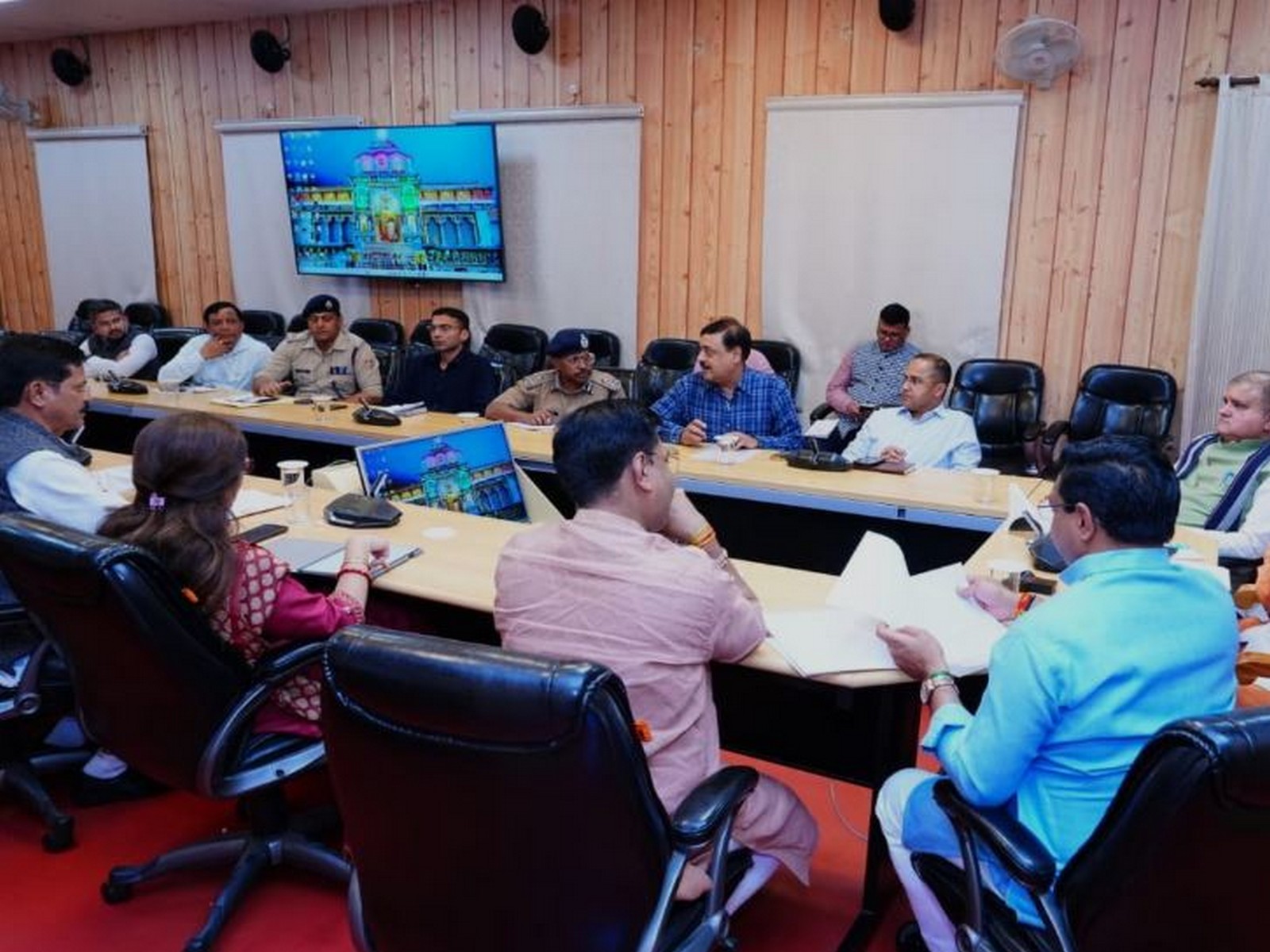 Uttarakhand CM Pushkar Singh Dhami chaired meeting at Chief Minister’s residence (Photo/ANI)