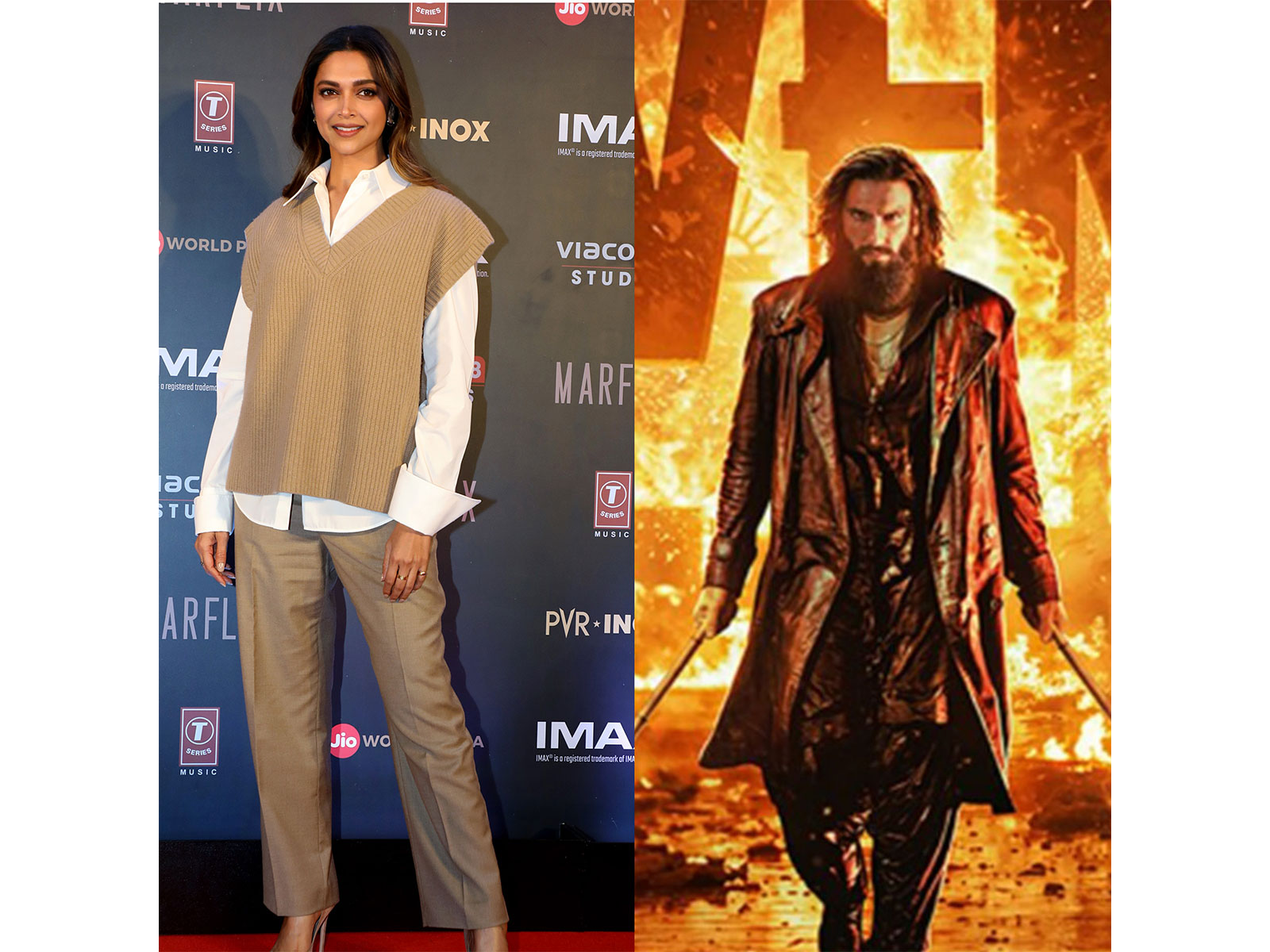 Deepika Padukone(Photo/ANI) and Dhurandhar 2 poster (Photo/Instagram@JioStudios) Deepika Padukone(Photo/ANI) and Dhurandhar 2 poster (Photo/Instagram@JioStudios)
