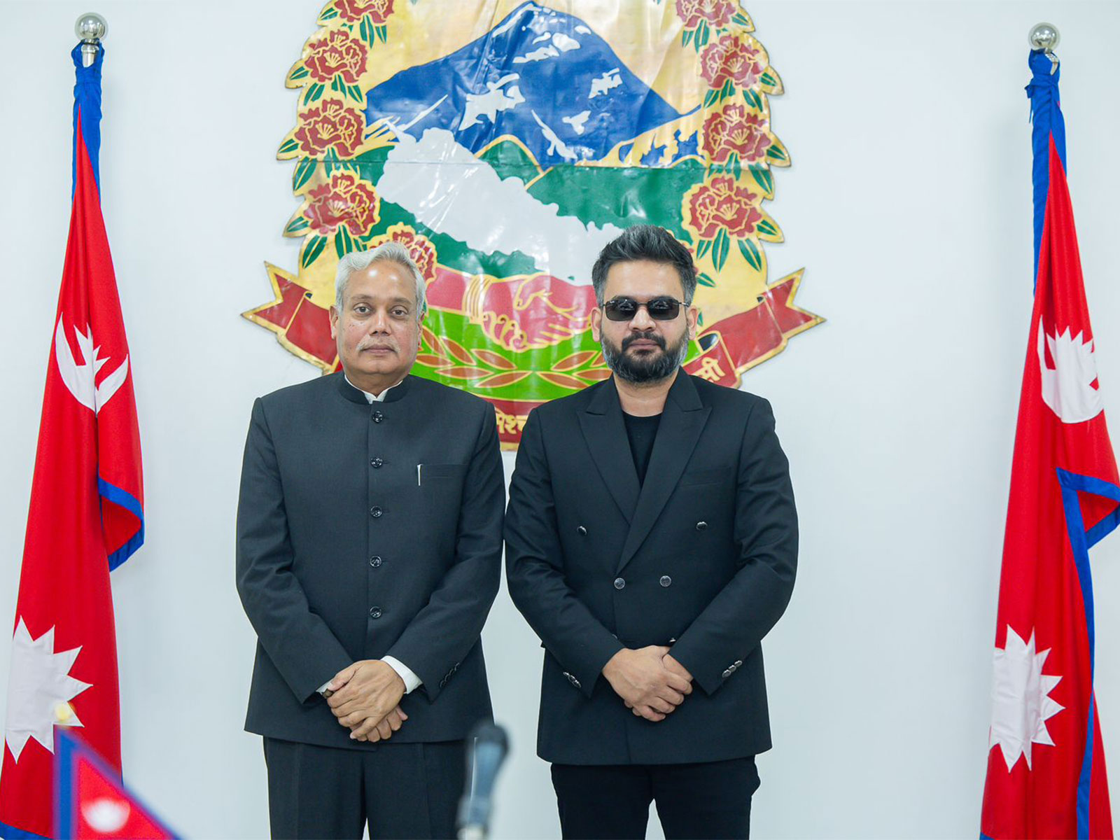 Nepal Prime Minister Balendra “Balen” Shah (right) poses during an official engagement at the Prime Minister’s Office in Singhadurbar, Kathmandu. (Image Source: Nepal PMO)