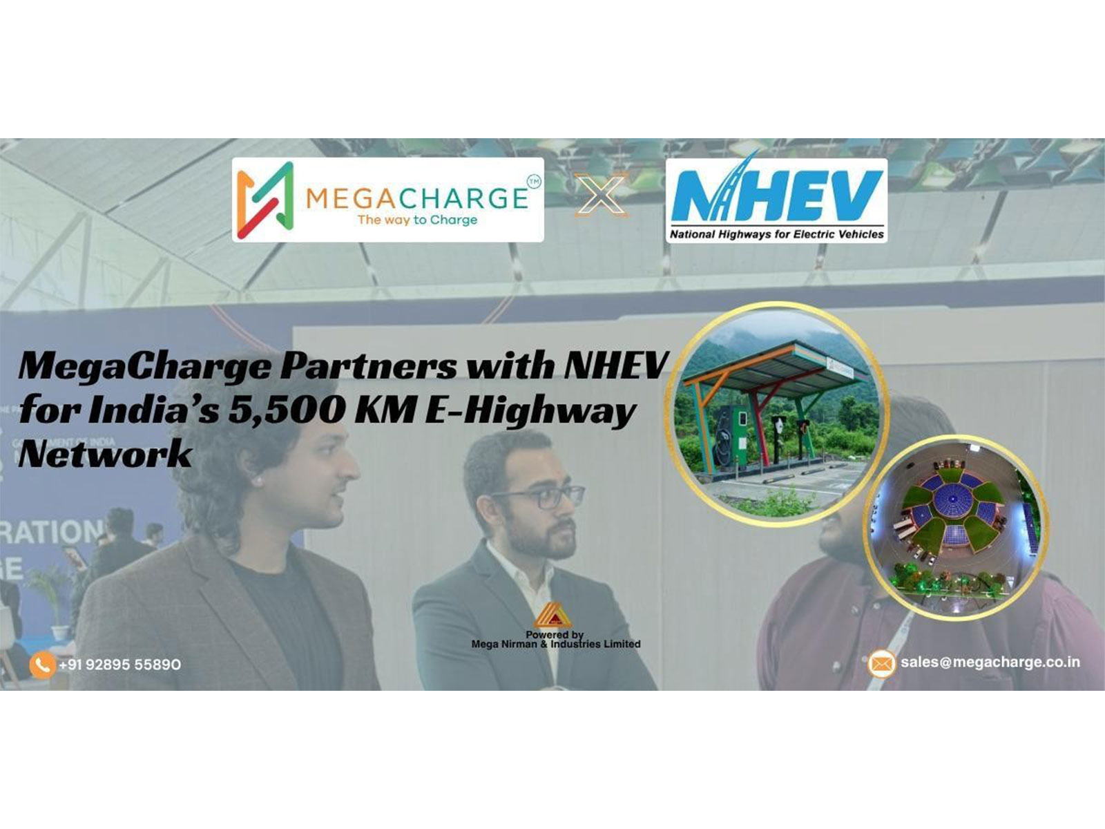 MegaCharge Partners with National Highways for Electric Vehicles (NHEV) for India’s 5,500 km E-Highway Network