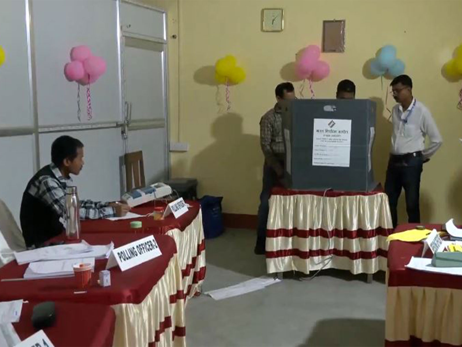 Officials conducted mock polls (Photo/ANI) Officials conducted mock polls (Photo/ANI)