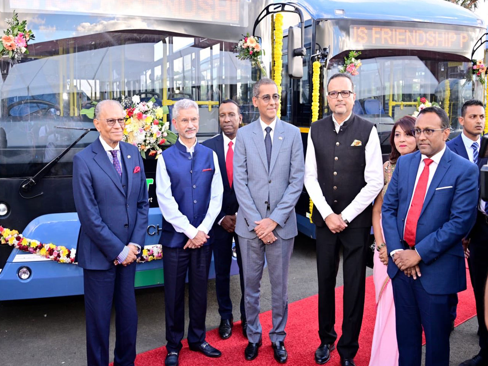 External Affairs Minister S Jaishankar hands over 90 electric buses to Mauritius PM (Photo/@DrSJaishankar)