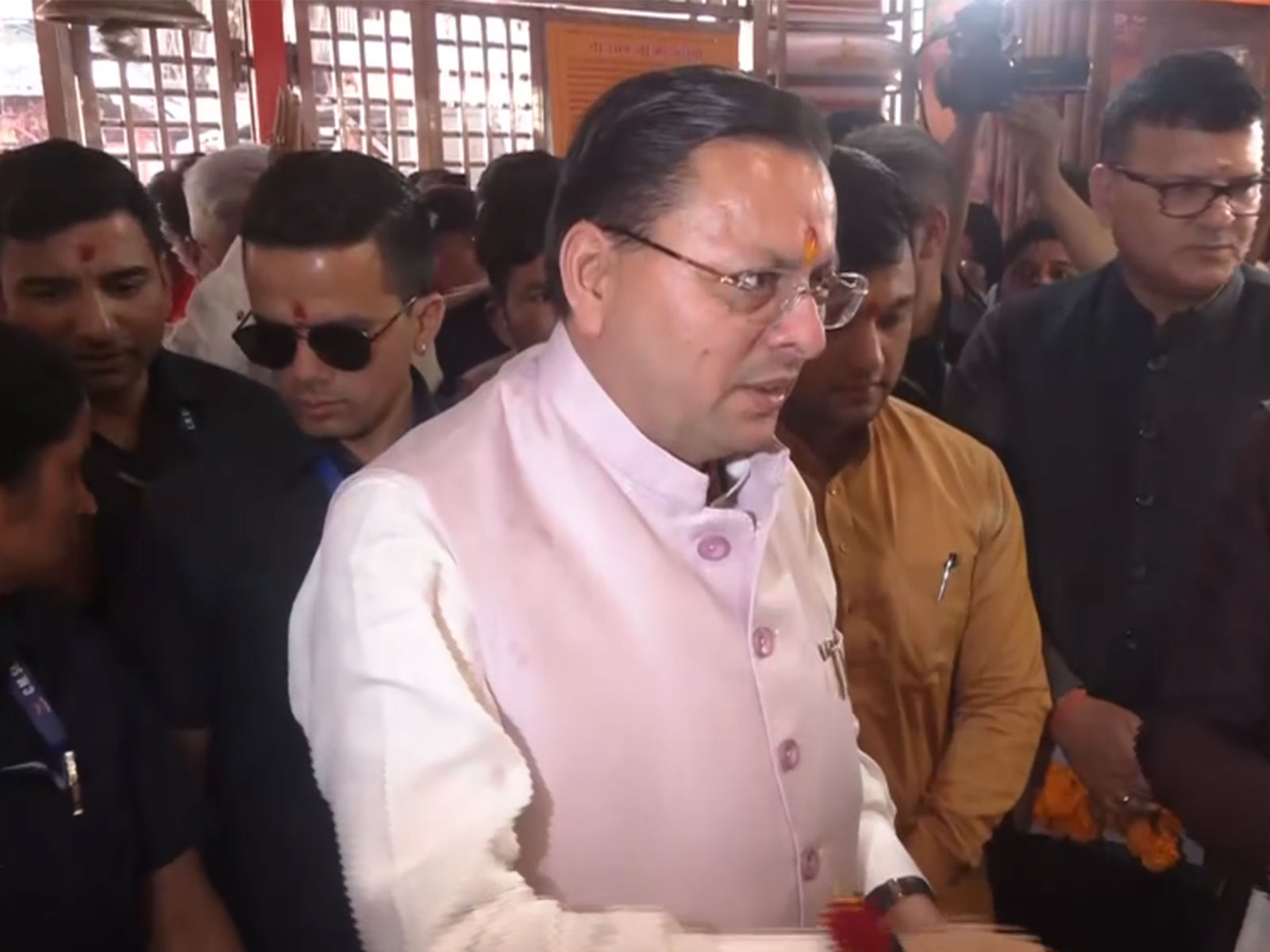 Uttarakhand CM Pushkar Singh Dhami at Daat Kali Temple (Photo/ANI)