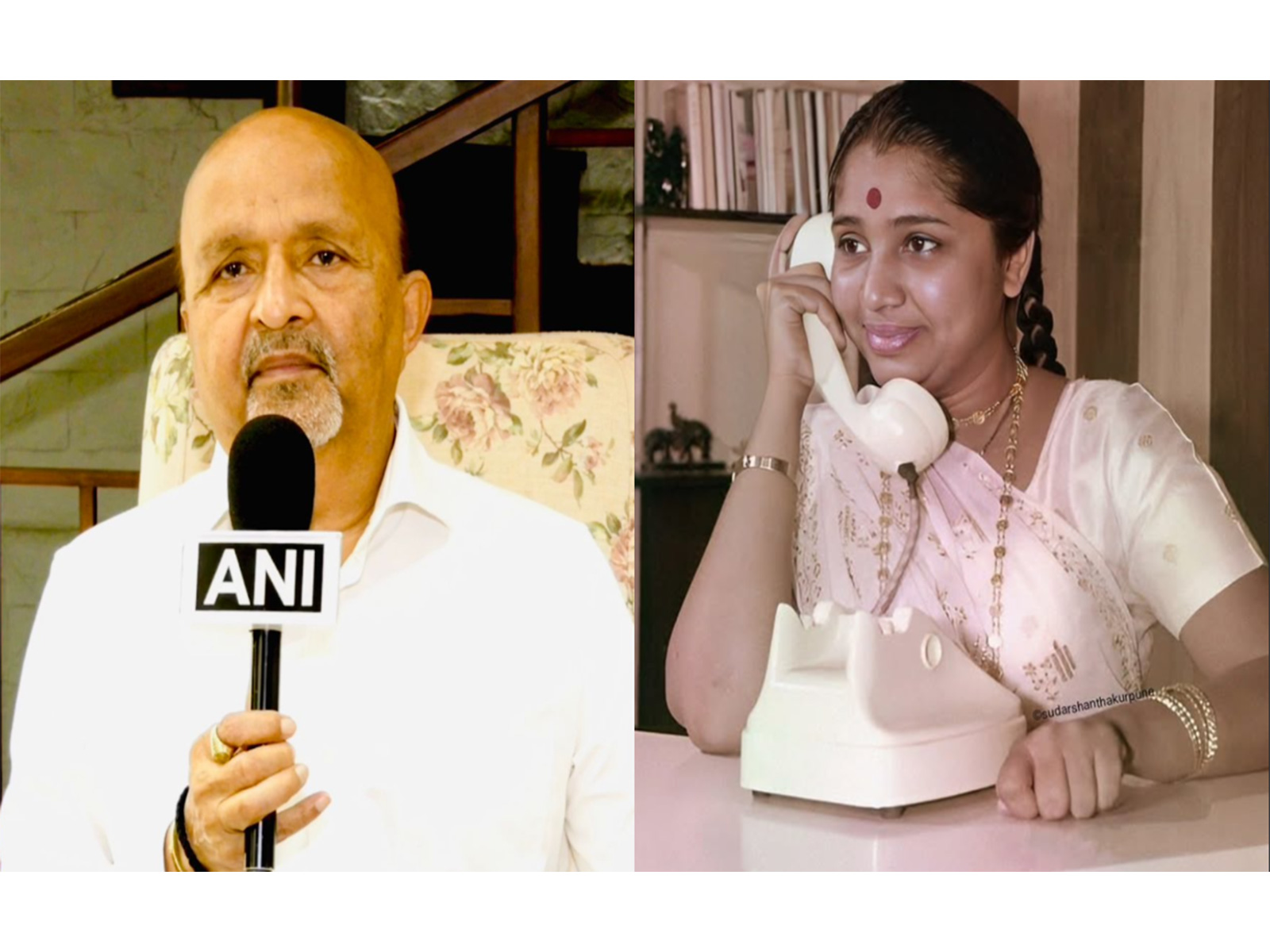  Sameer Anjaan (L) Asha Bhosle (R) (Photos/ANI/instagram/@