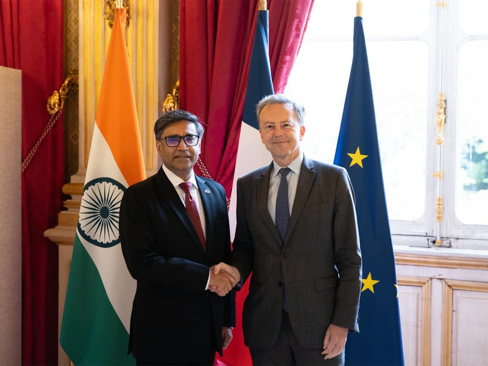 Foreign Secretary Vikram Misri and Secretary-General of the French Ministry for Europe and Foreign Affairs, Martin Briens (Photo/ X@IndiaembFrance) Foreign Secretary Vikram Misri and Secretary-General of the French Ministry for Europe and Foreign Affairs, Martin Briens (Photo/ X@IndiaembFrance)