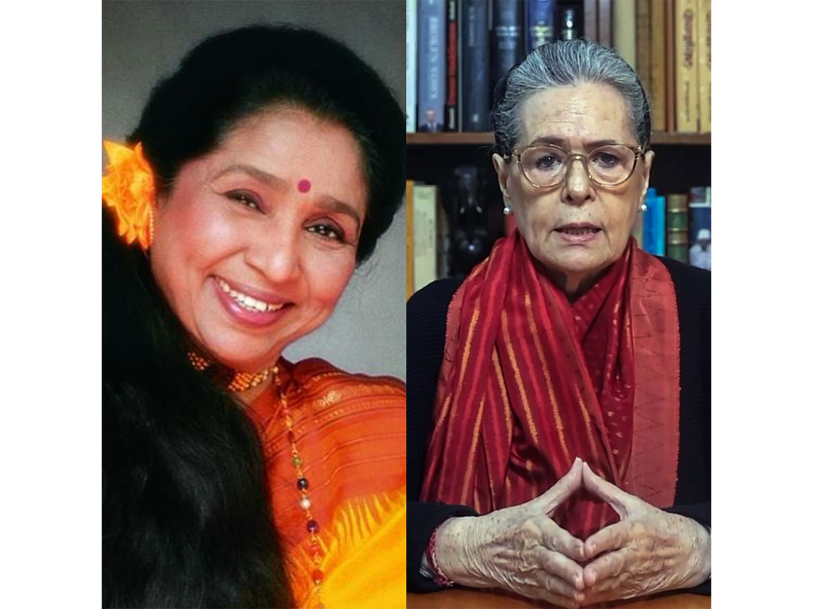 Asha Bhosle (Image source: Instagram@asha.bhosle) and Sonia Gandhi (Photo/ANI) Asha Bhosle (Image source: Instagram@asha.bhosle) and Sonia Gandhi (Photo/ANI)