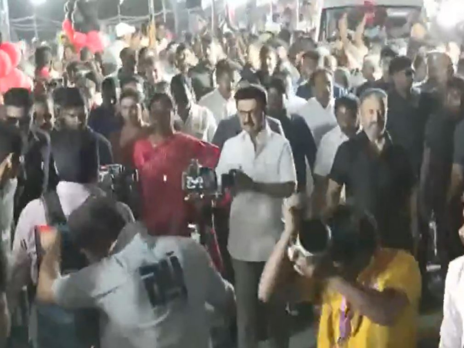 MK Stalin, Kamal Haasan, Premalatha Vijayakanth hold roadshow in Salem in Tamil Nadu (Photo/ANI) MK Stalin, Kamal Haasan, Premalatha Vijayakanth hold roadshow in Salem in Tamil Nadu (Photo/ANI)