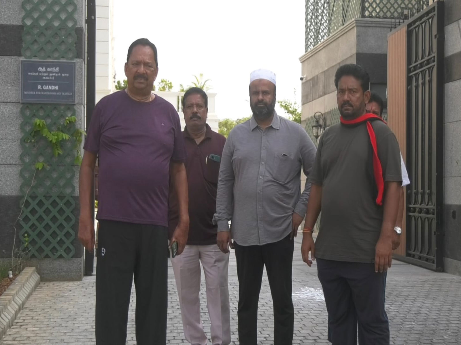 Visuals from Textile Minister R Gandhi's residence (Photo/ANI)