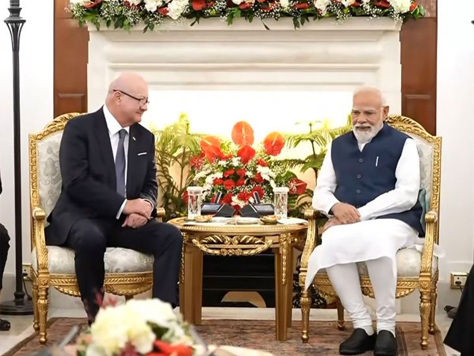 PM Modi holds bilateral talks with Austrian Federal Chancellor Stocker at Hyderabad House (Photo/DD News) PM Modi holds bilateral talks with Austrian Federal Chancellor Stocker at Hyderabad House (Photo/DD News)