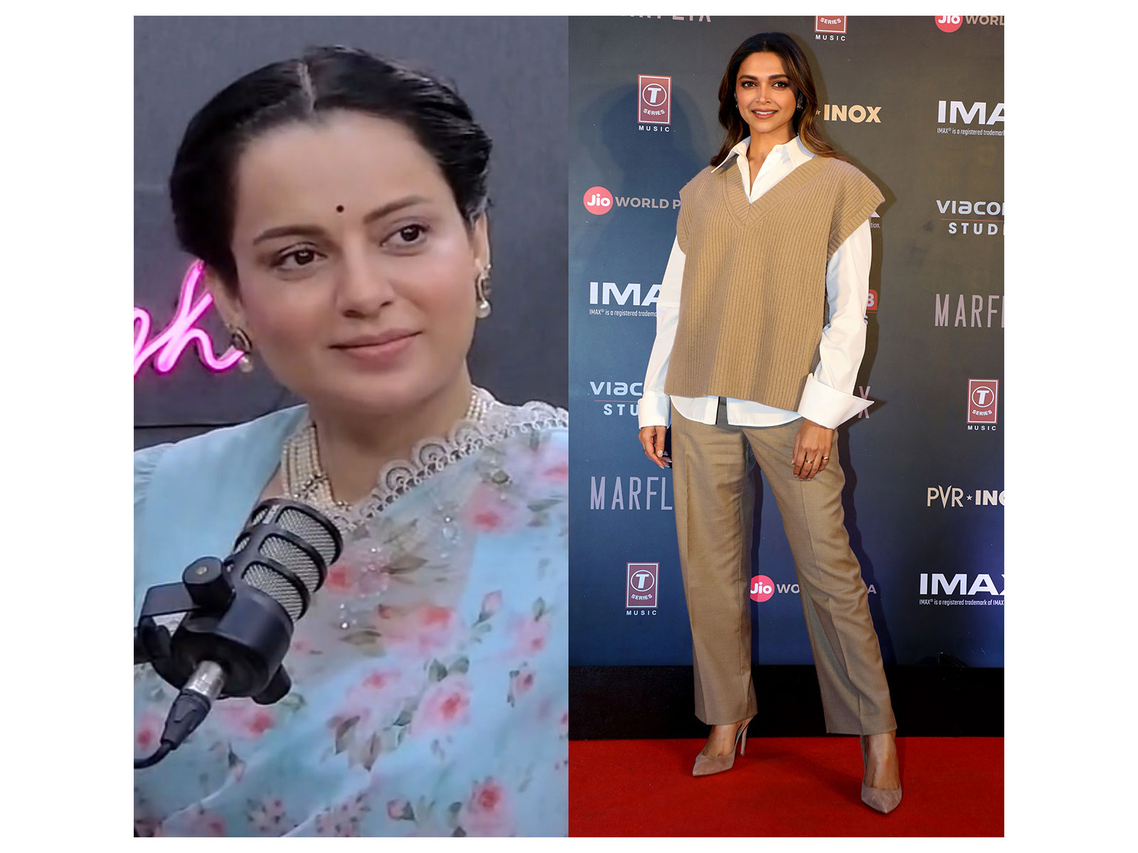 Kangana Ranaut and Deepika Padukone (Photo/ANI) Kangana Ranaut and Deepika Padukone (Photo/ANI)