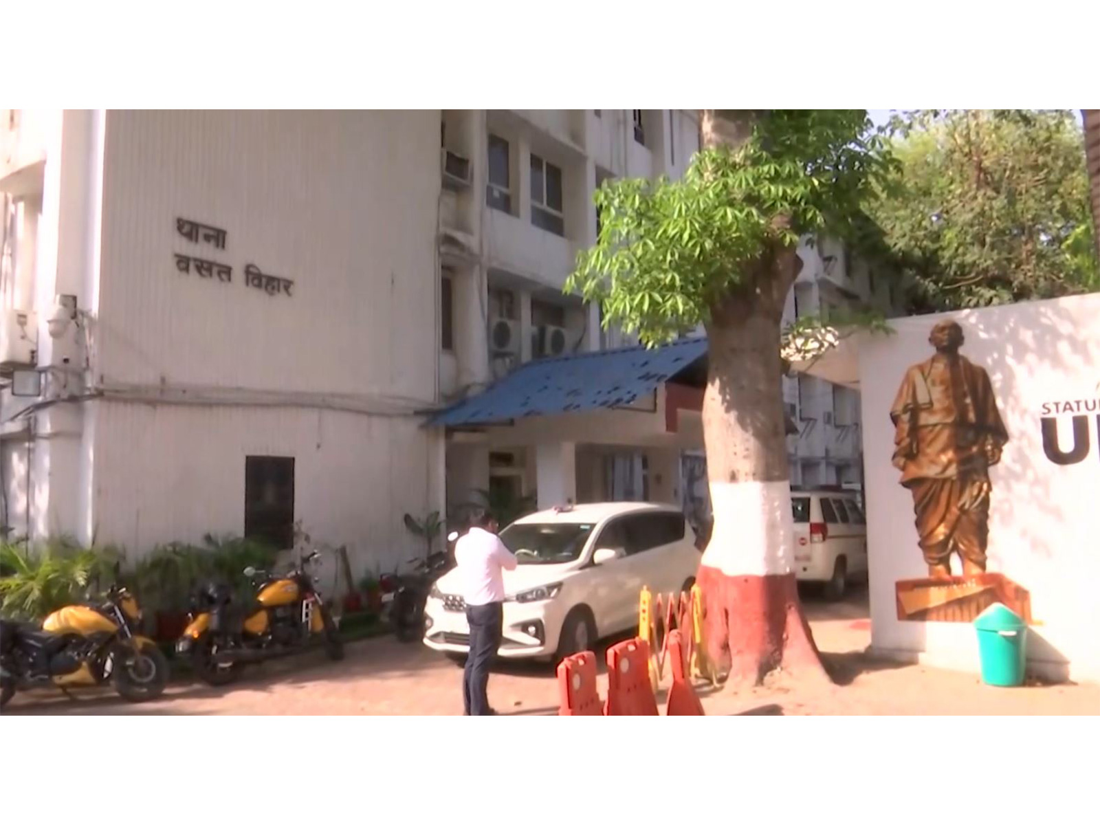 Outside Vasant Vihar Police station Delhi (Photo/ANI)