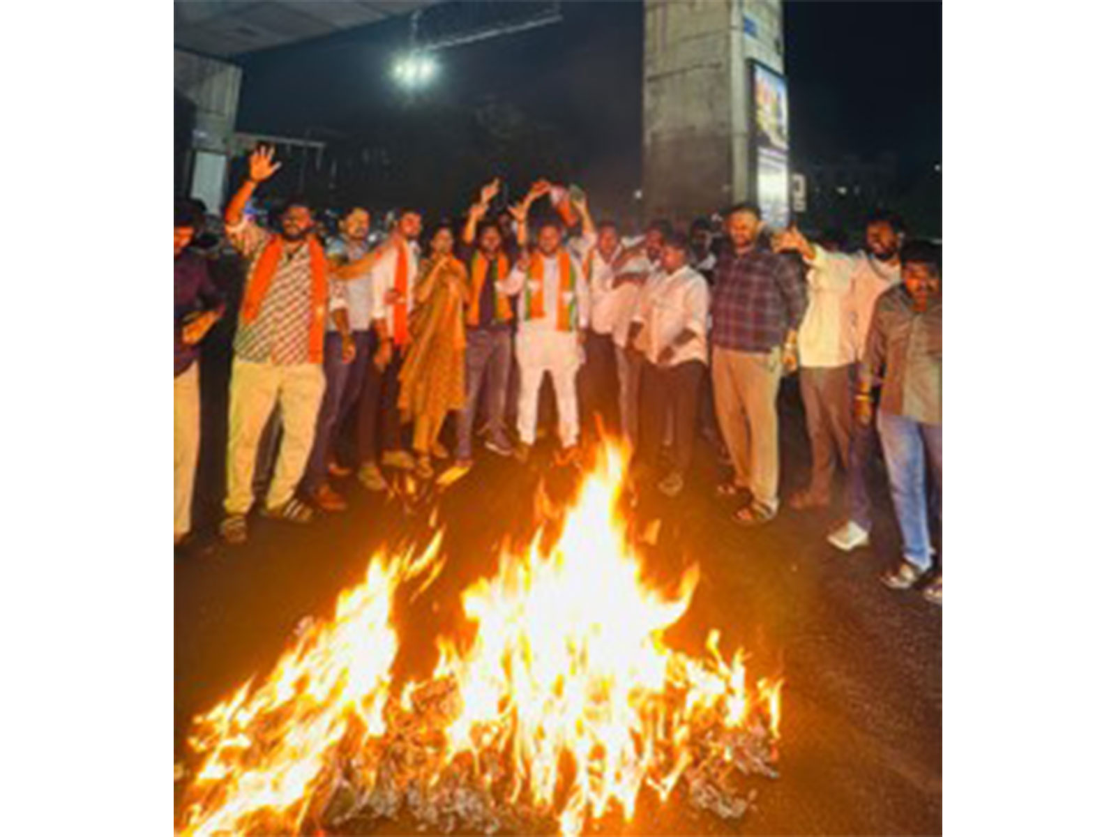 BJYM leaders protest in Hyderabad (Photo/Telangana BJYM)