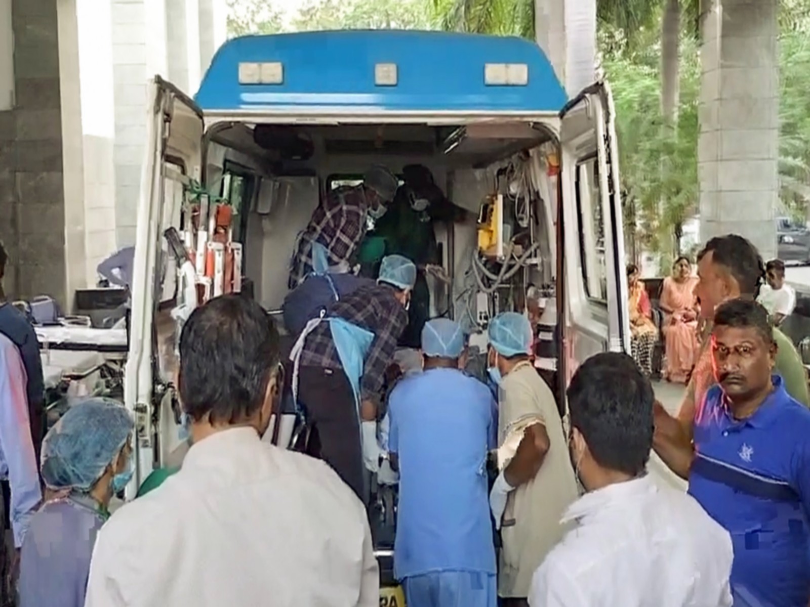 Injured people taken to the hospital after a boiler blast happened at the Vedanta Power Plant in the Singhi Tarai area (Photo/ANI)