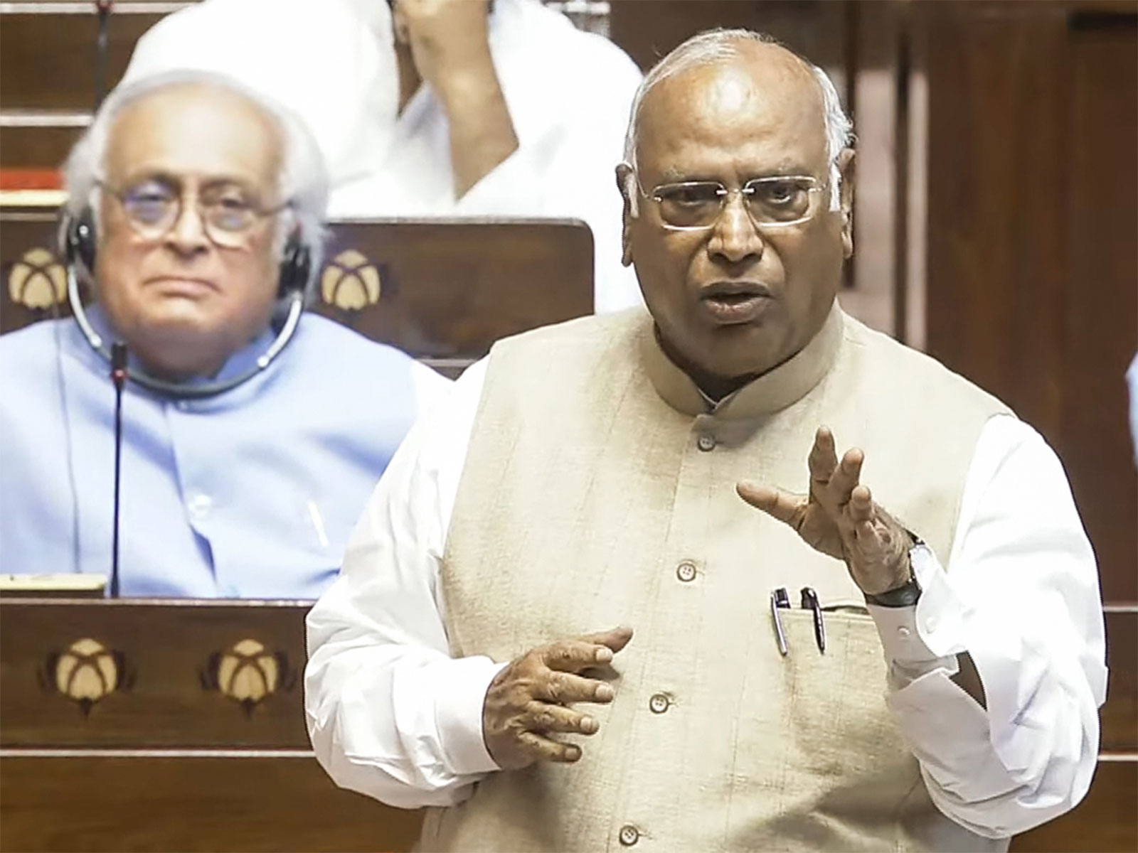 Leader of Opposition in Rajya Sabha and Congress President Mallikarjun Kharge (Photo/ANI)