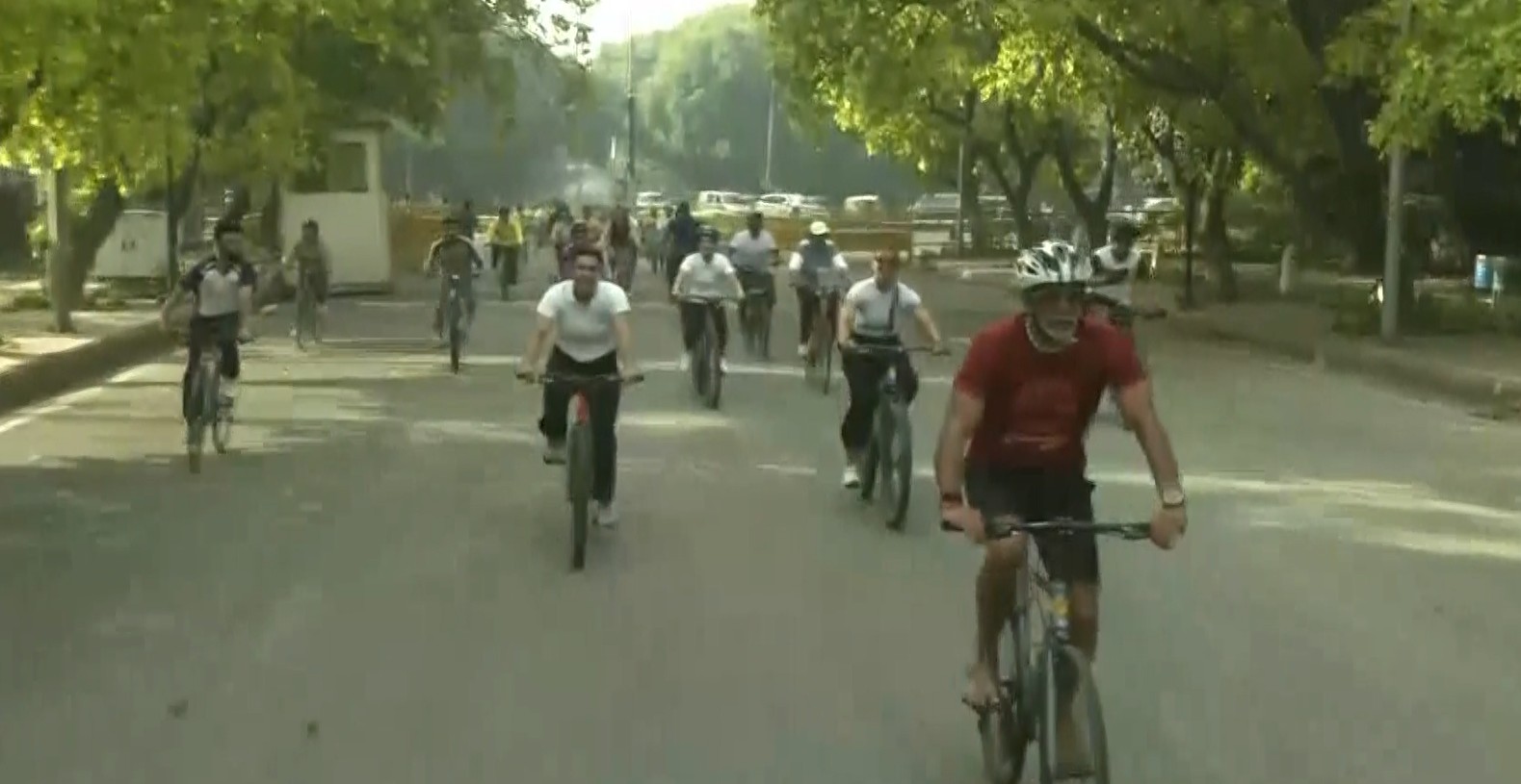 Milind Soman joins ‘Fit India Sundays on Cycle’ at Major Dhyan Chand National Stadium