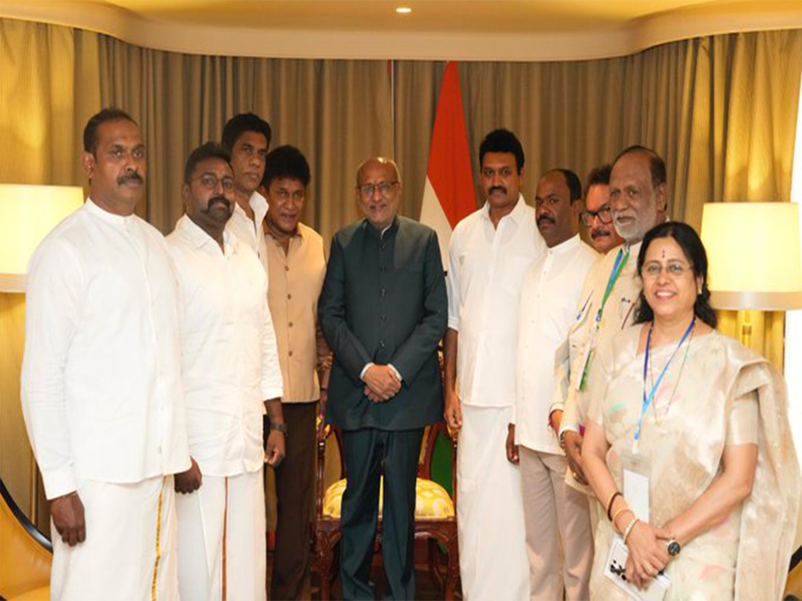 Vice President C P Radhakrishnan meeting leaders. (Photo/@MEAIndia)