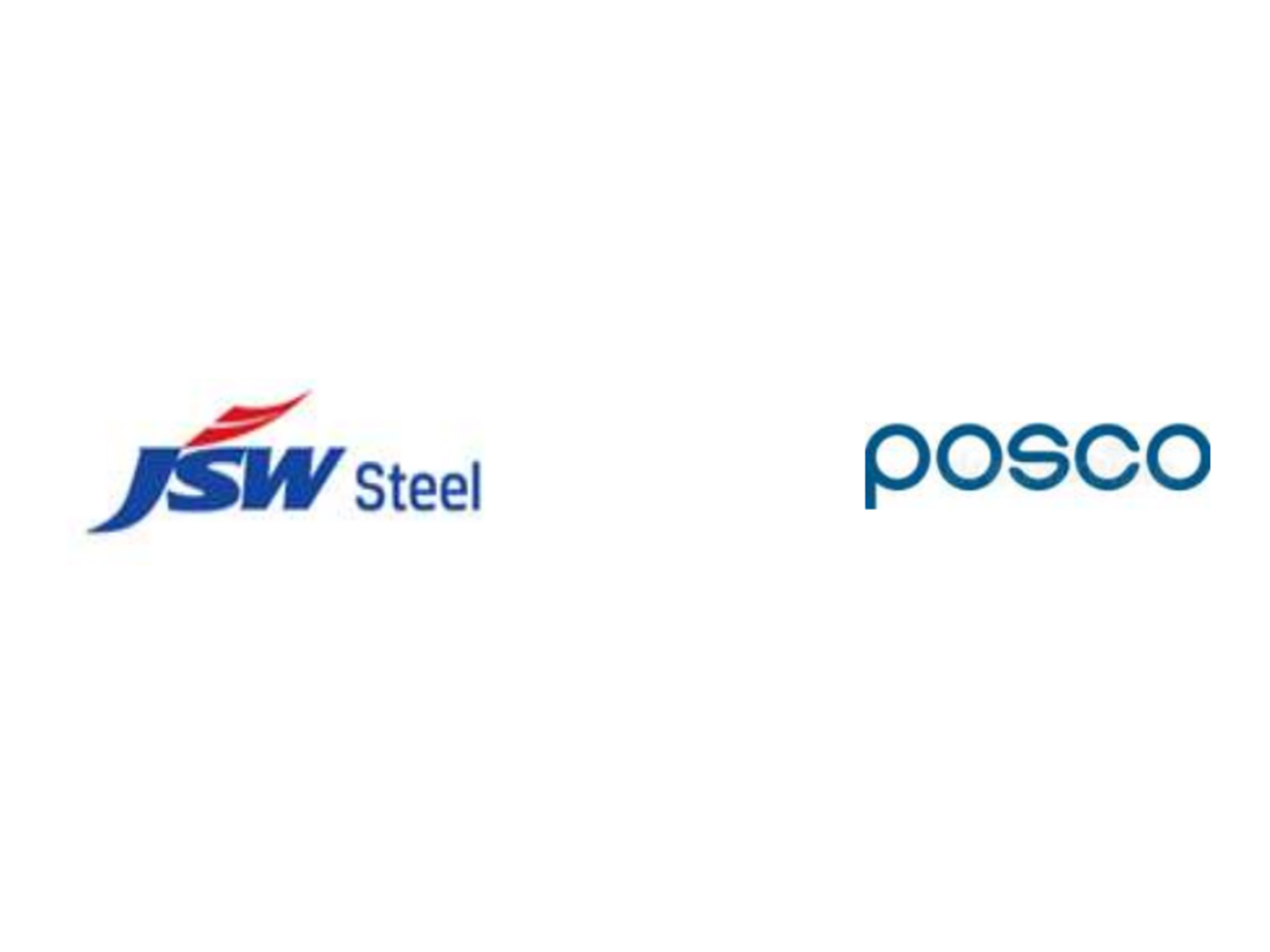 JSW Steel logo; POSCO logo (Photo/Press release)