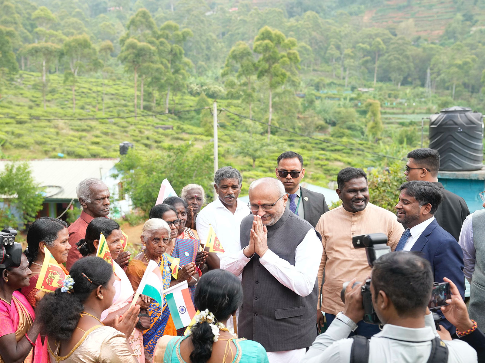 Vice President CP Radhakrishnan visits Nuwara Eliya to meet beneficiaries of Indian Housing Project (Photo/X/@VPIndia)
