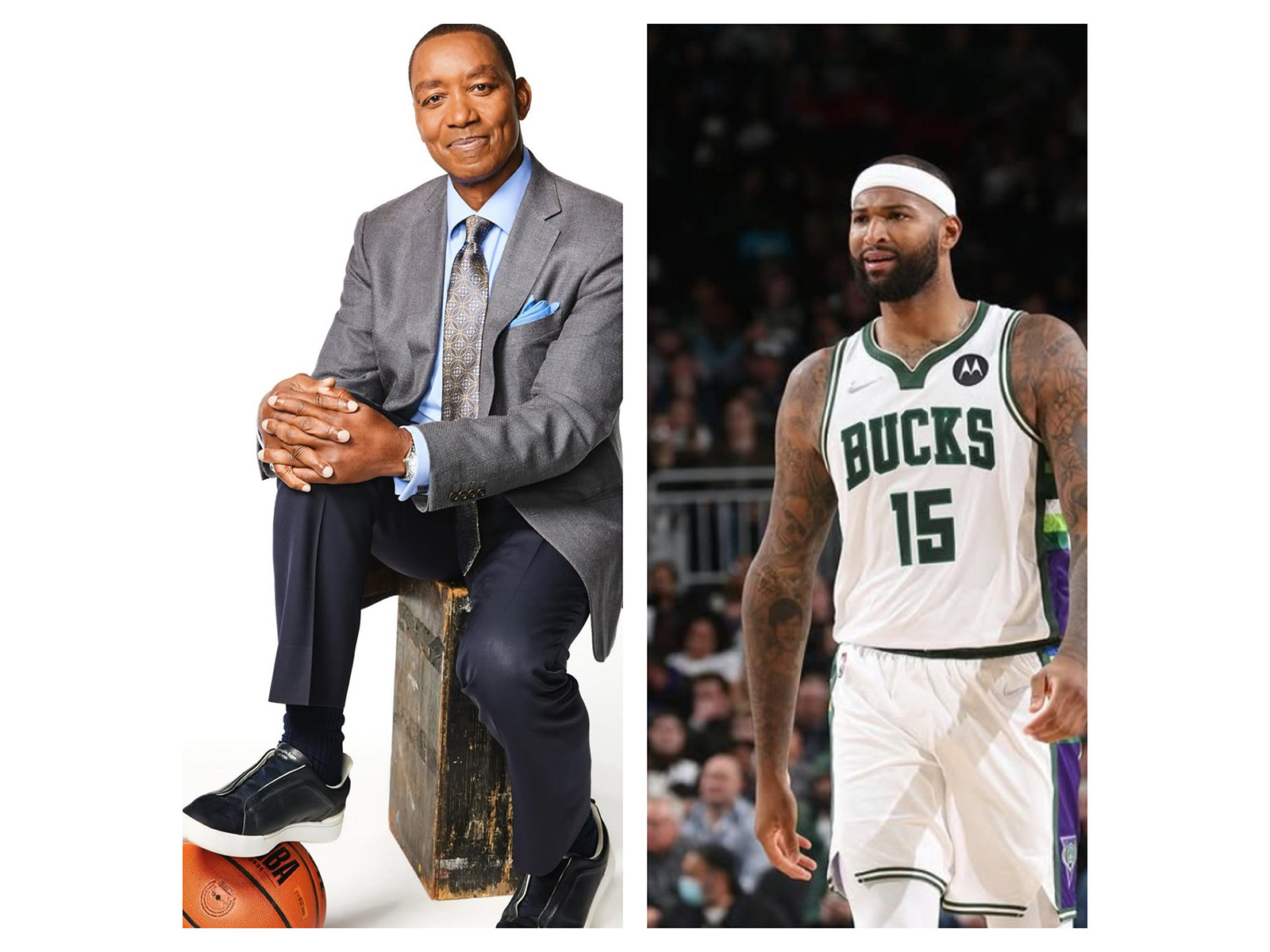 NBA legends, Isiah Thomas and DeMarcus Cousins (Image source: Instagram@isiahthomas, @boogiecousins)