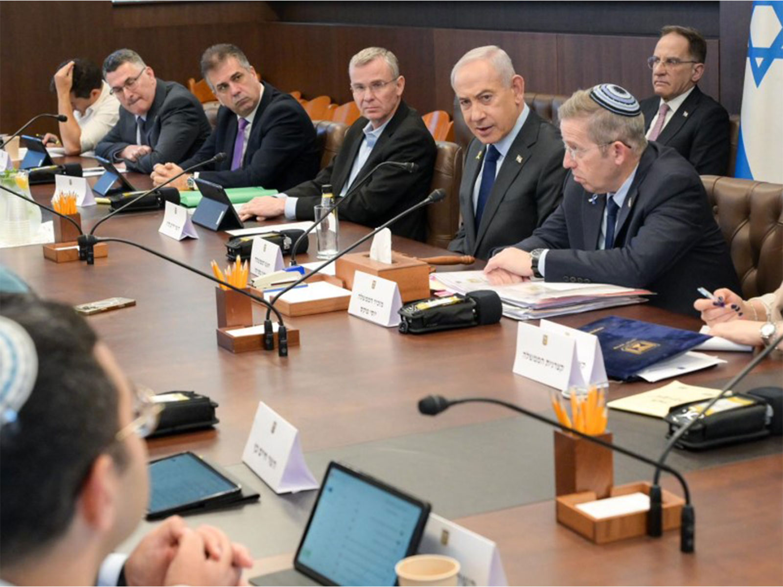 Israeli Prime Minister Benjamin Netanyahu speaking at the start of a government meeting  (Photo/IsraelPMO)