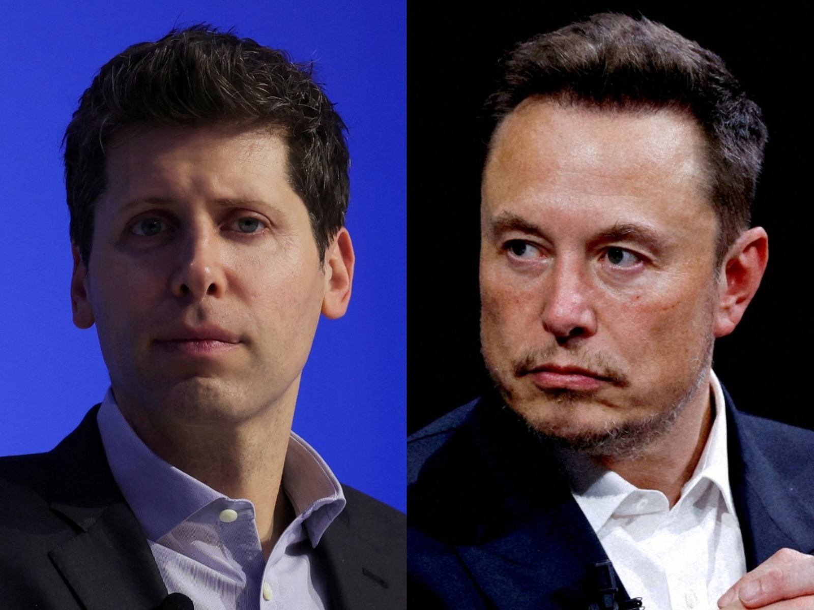 Tesla CEO Elon Musk and OpenAI chief Sam Altman (left) face off in a California courtroom as a high-stakes trial begins over the future of OpenAI. (Photo/Reuters) Tesla CEO Elon Musk and OpenAI chief Sam Altman (left) face off in a California courtroom as a high-stakes trial begins over the future of OpenAI. (Photo/Reuters)