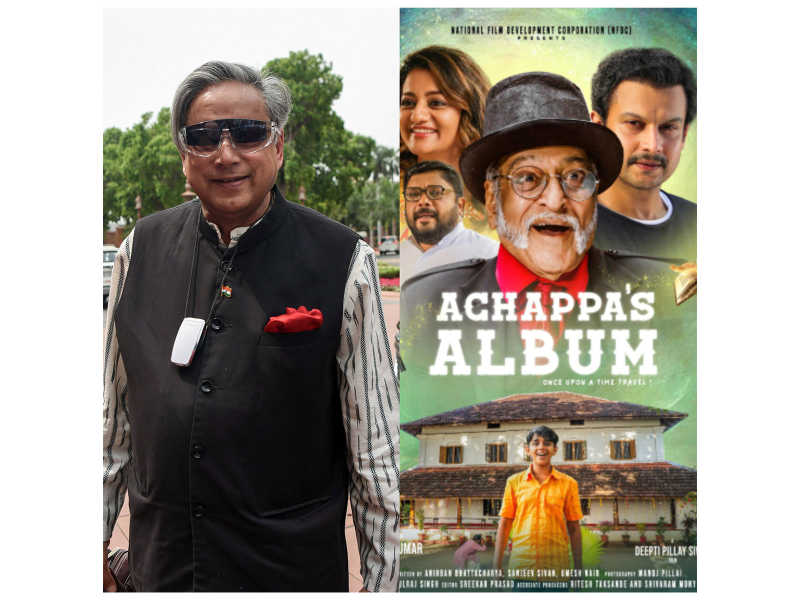 Shashi Tharoor (Photo/ANI) and Achappa's Album (Photo/X@ShashiTharoor)