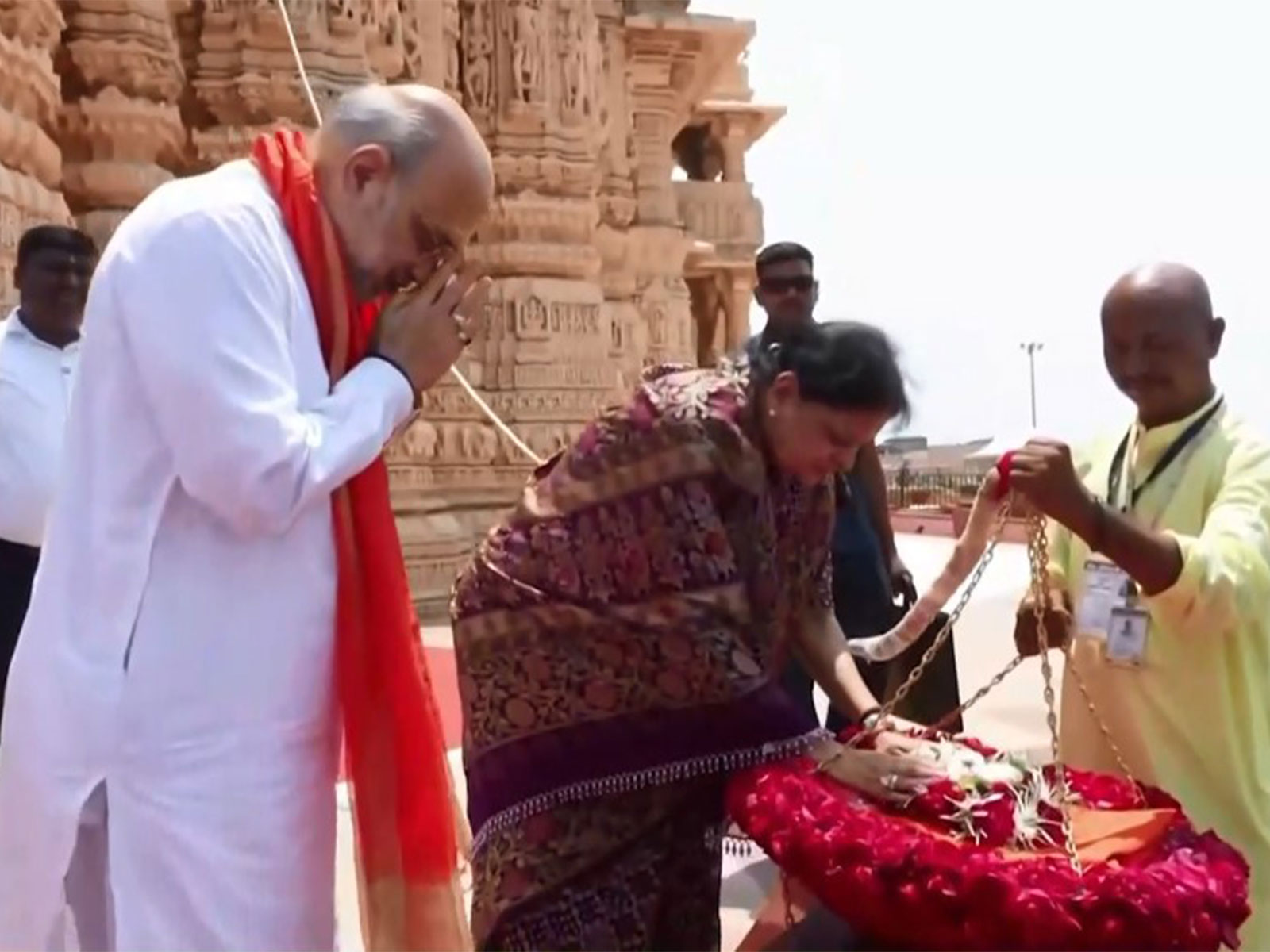 Amit Shah, wife Sonal Shah offer prayers at Somnath temple&hellip;