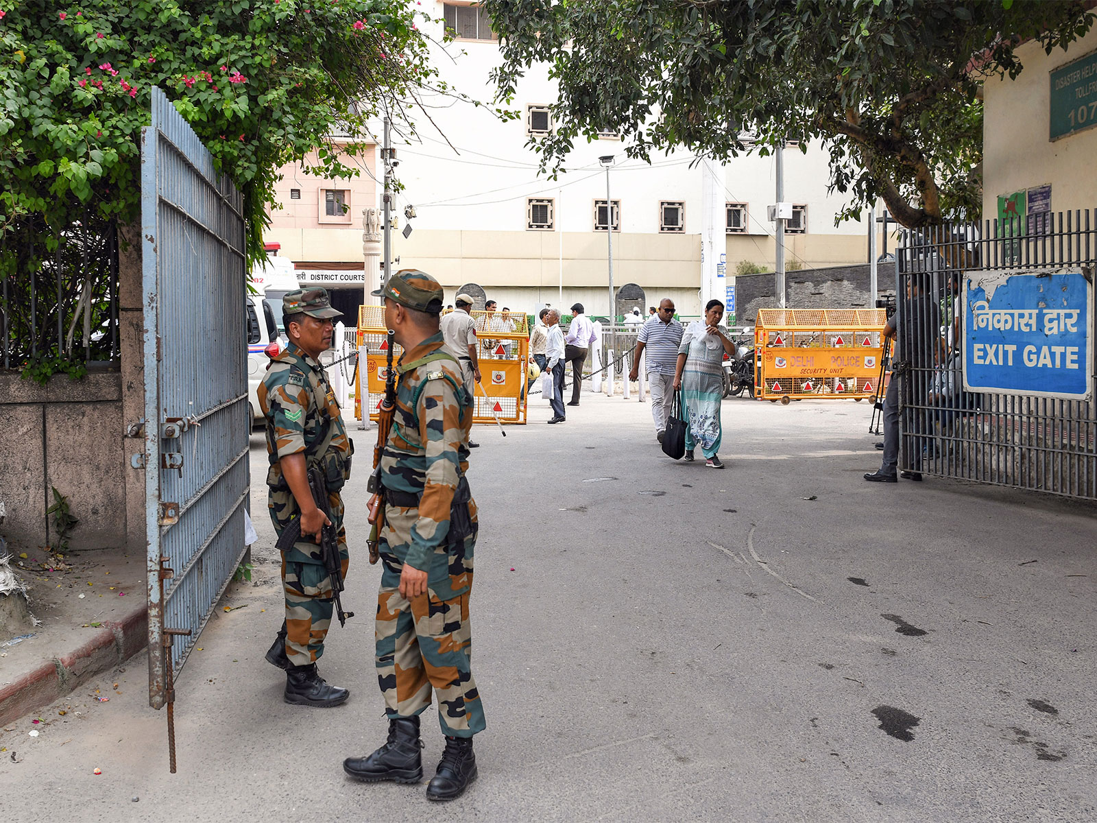 Security gate of the Tis Hazari district court complex (File Photo/ANI)