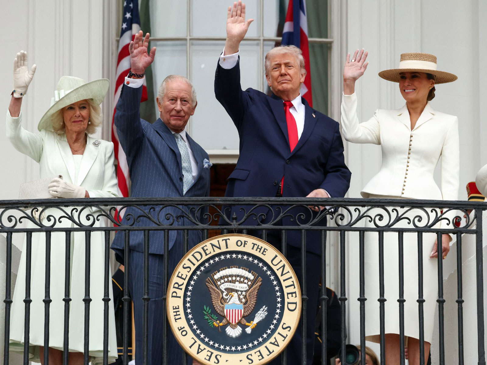 US President Trump, First Lady welcome King Charles III, Queen Camilla at White House during state visit (Photo/Reuters)