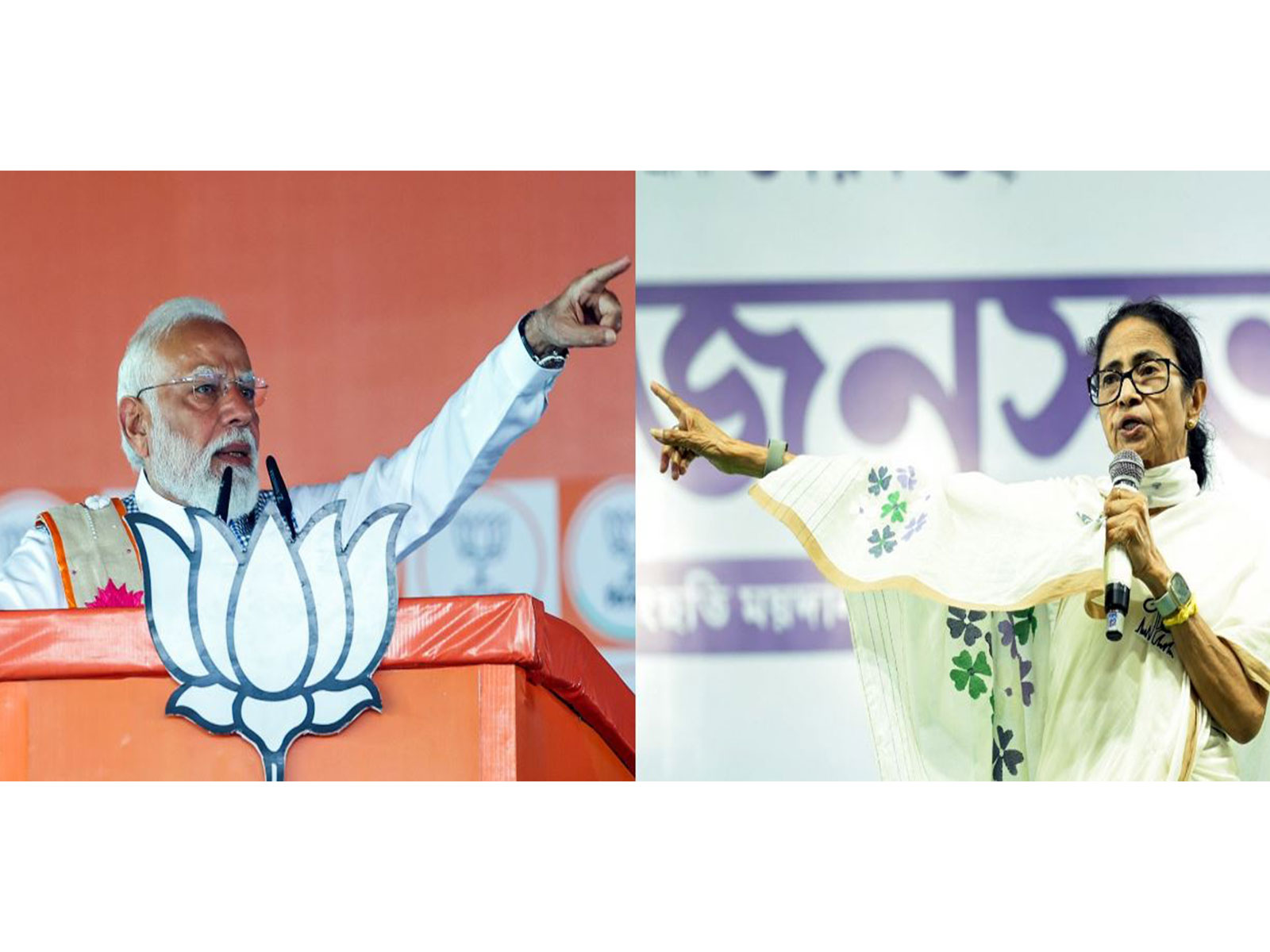 Prime Minister Narendra Modi and West Bengal Chief Minister Mamata Banerjee (Photo/ANI)