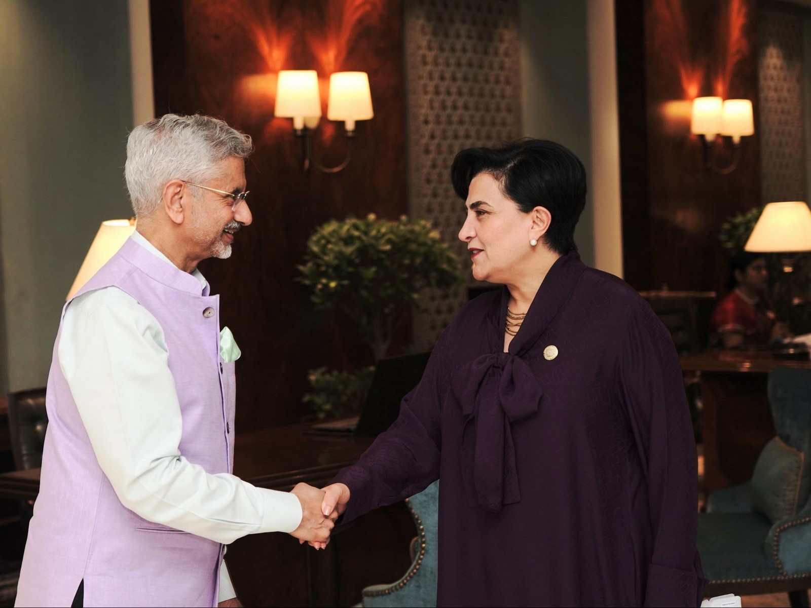 External Affairs Minister S Jaishankar with Ecuador Foreign Minister Gabriela Sommerfeld Rosero (Photo: X@DrSJaishankar)