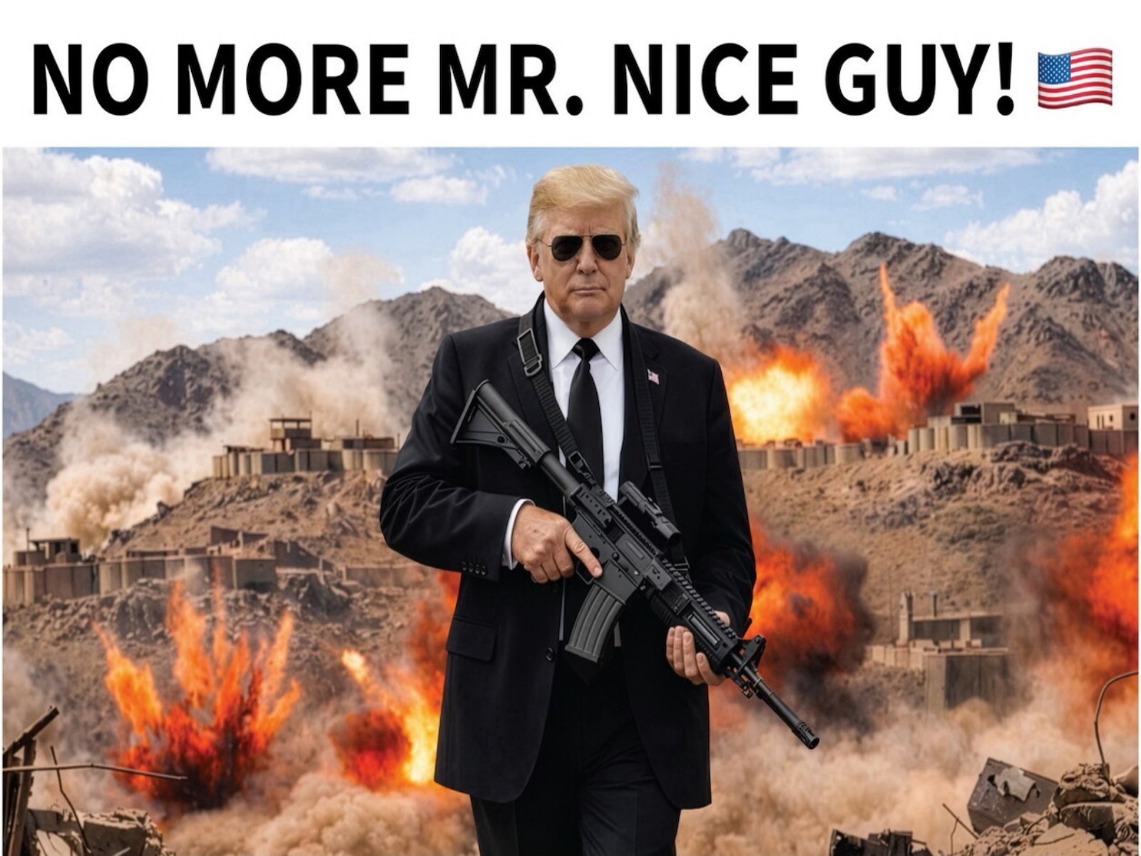 Trump posts picture with gun and slogan 'No more Mr. Nice Guy' (Photo/@realDonaldTrump)