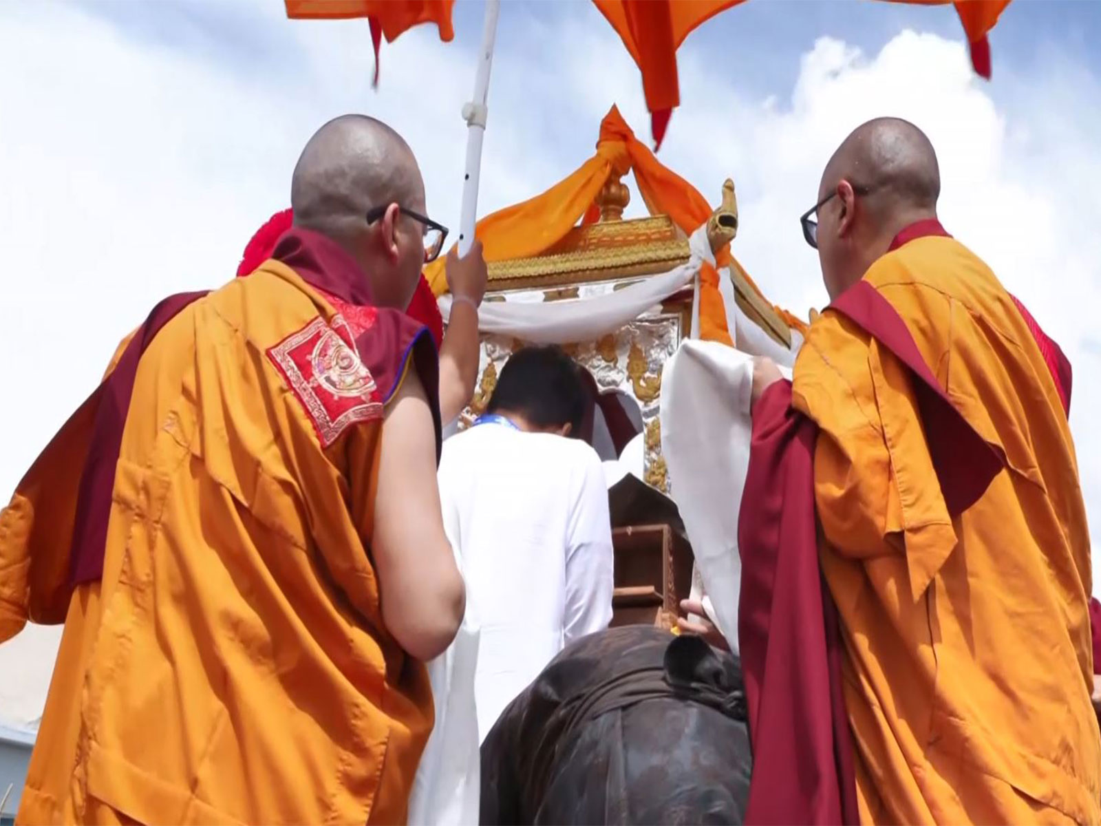 Sacred relics of  Lord Buddha arrive in Ladakh. (Photo/ANI)
