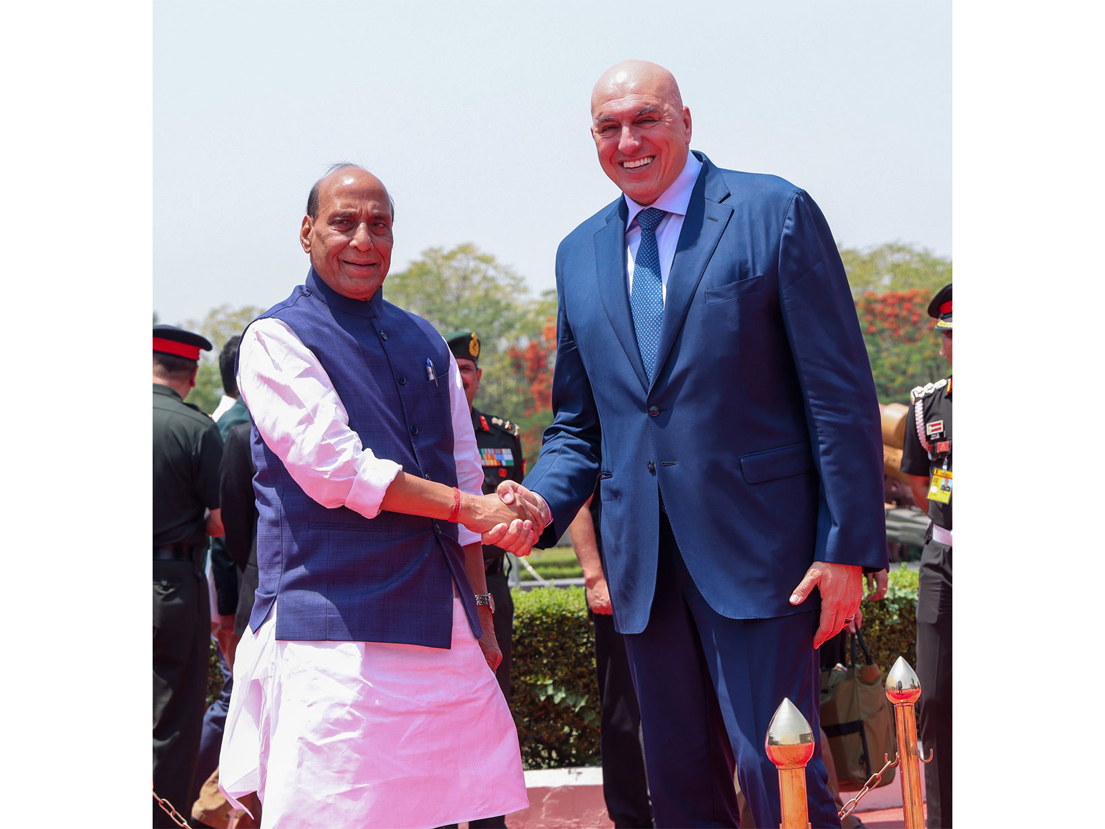 Defence Minister Rajnath Singh with Italian Defence Minister Guido Crosetto (Photo/@rajnathsingh)