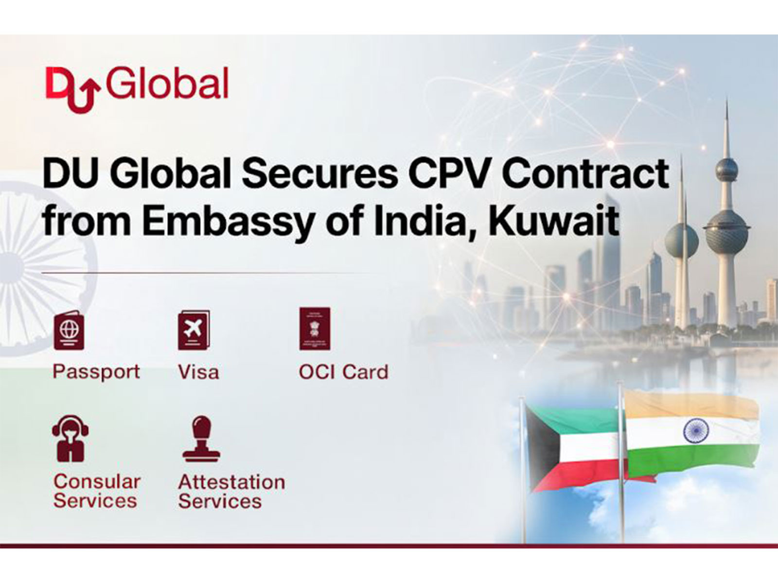 Dudigital Global Limited Secures CPV Services Contract from Embassy of India, Kuwait