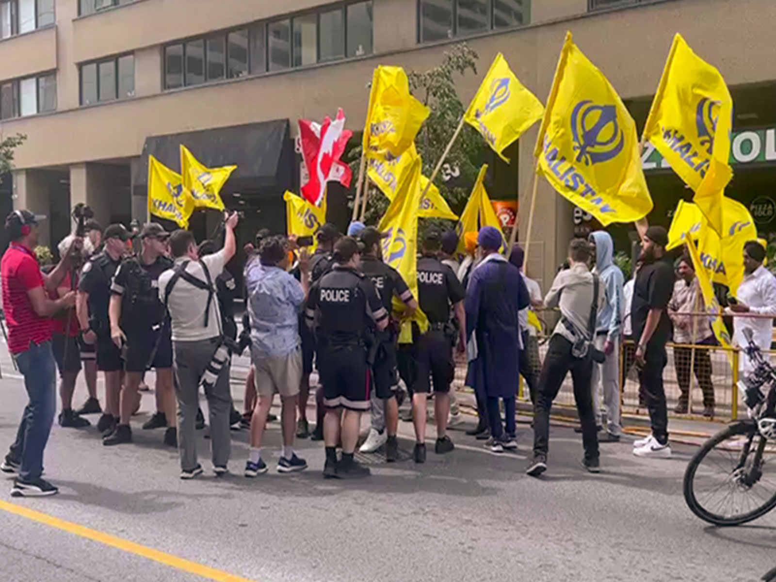 Pro-Khalistan supporters outside Indian consulate in Toronto (File Photo/ANI)