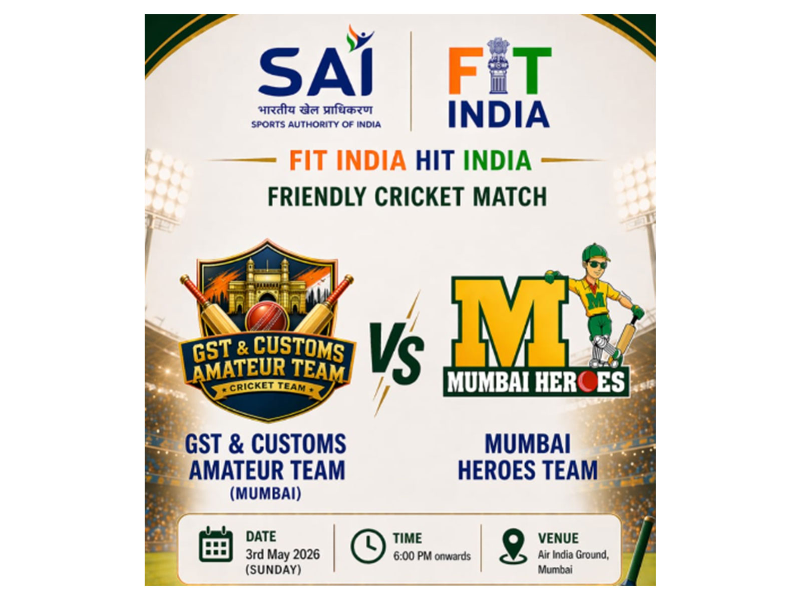 ‘Fit India Hit India’ fitness cricket event (Photo/@fitindiaoff)