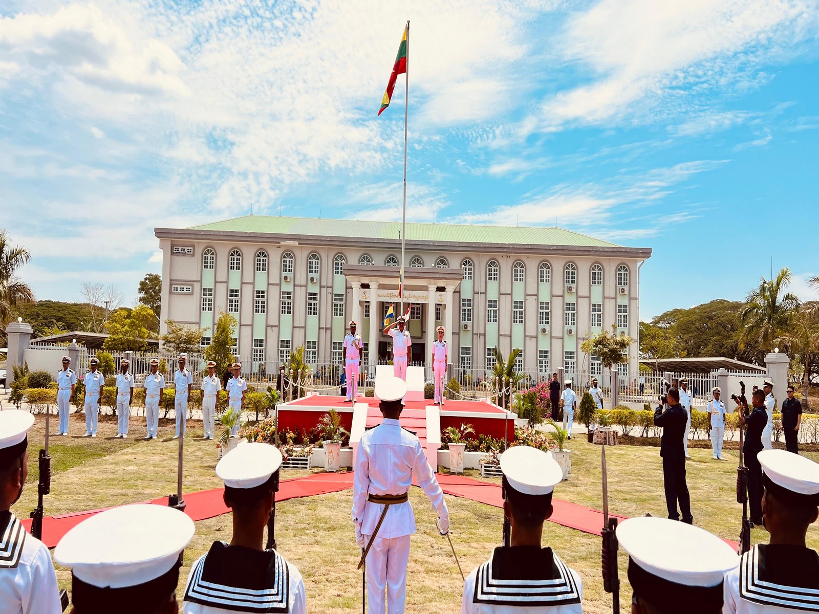 Admiral Dinesh K Tripathi, Chief of the Naval Staff in Myanmar (Photo: X@indiannavy)