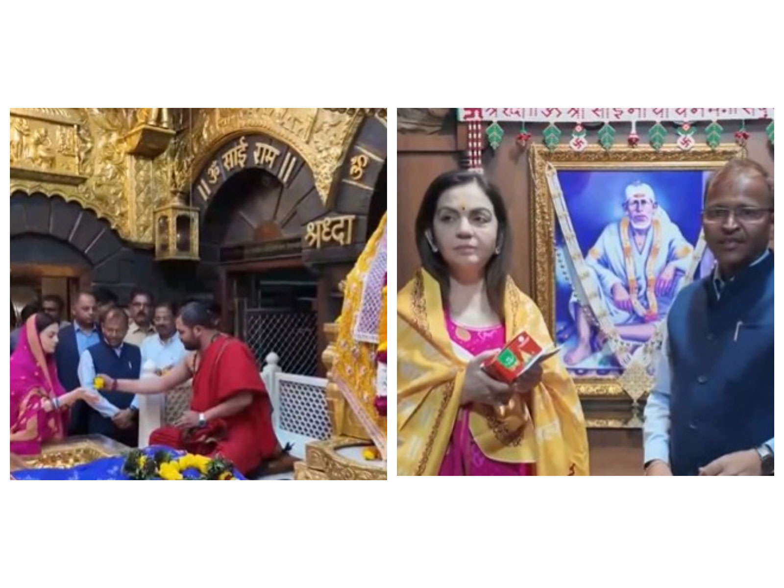 Nita Ambani at Shirdi Sai Baba Temple (Image source:Shree Saibaba Sansthan Trust) 