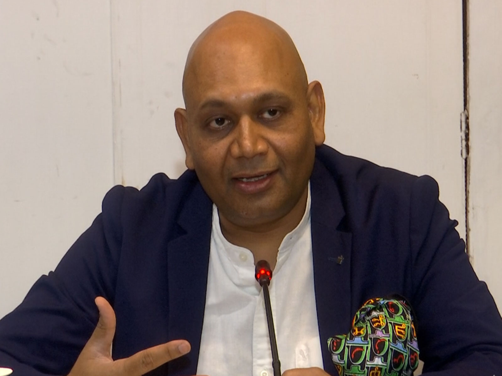 Poet-diplomat Abhay K speaks during a discussion on his book The Alphabets of Africa at the India International Centre in New Delhi. (Photo/ANI)