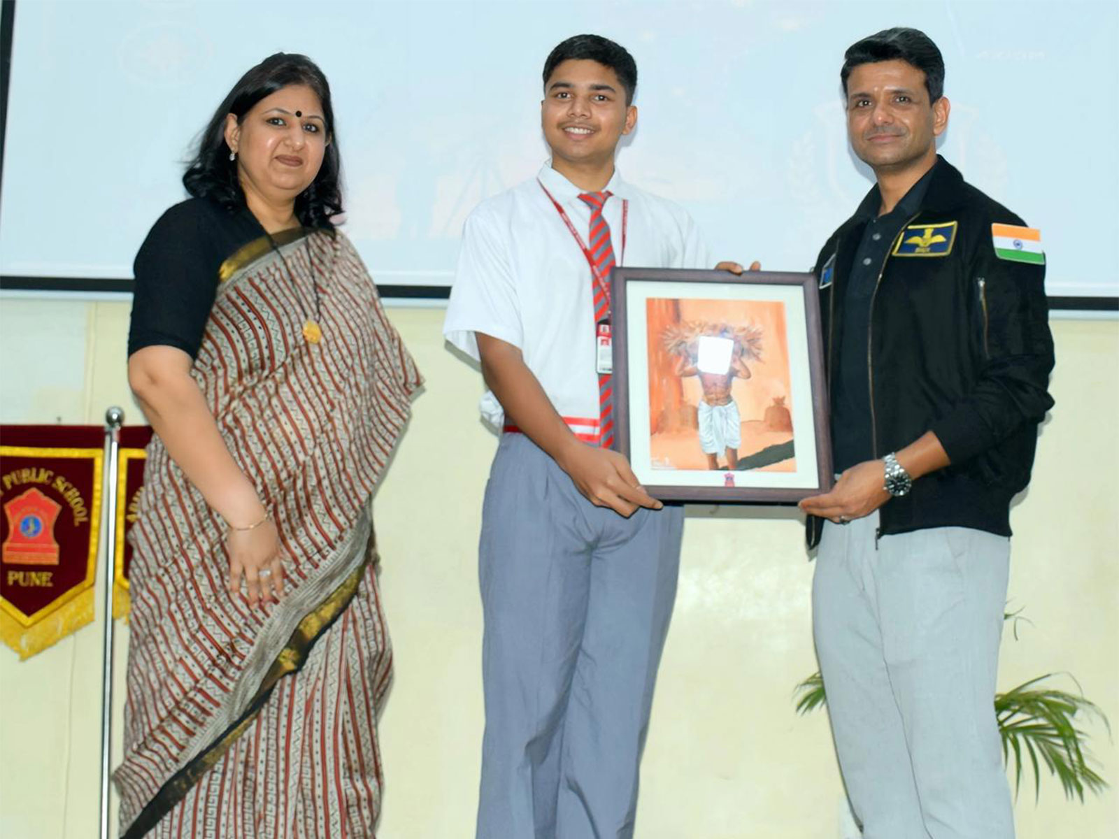 Group Captain Subhanshu Shukla visits Pune Army Public School (Photo/ANI)