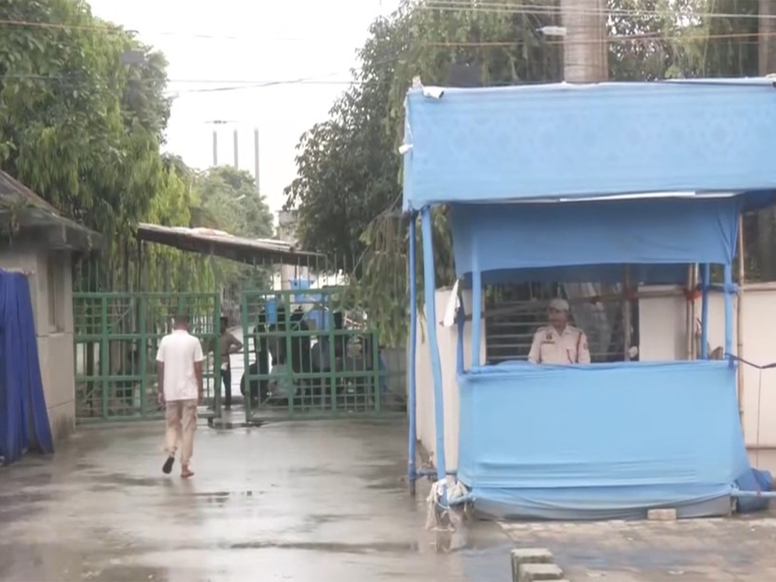 Security arrangements in place at strong room at Maniram Dewan Trade Centre ahead of vote counting (Photo/ANI)