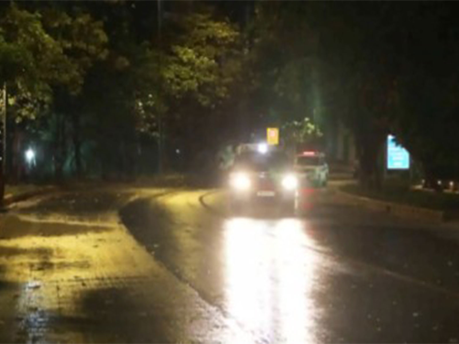 Rainfall visuals from Kautilya Marg in Delhi (Photo/ANI)