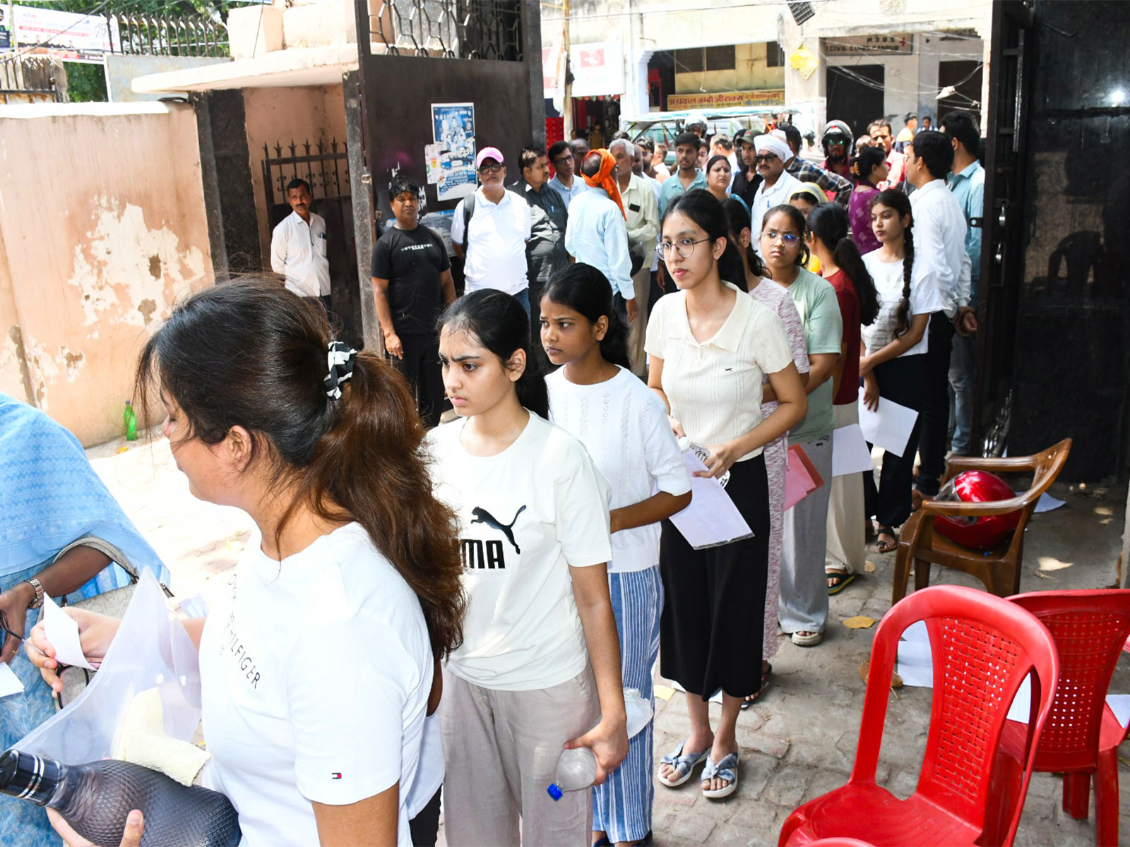 Aspirants undergo security checks ahead of NEET exam (File Photo/ANI)