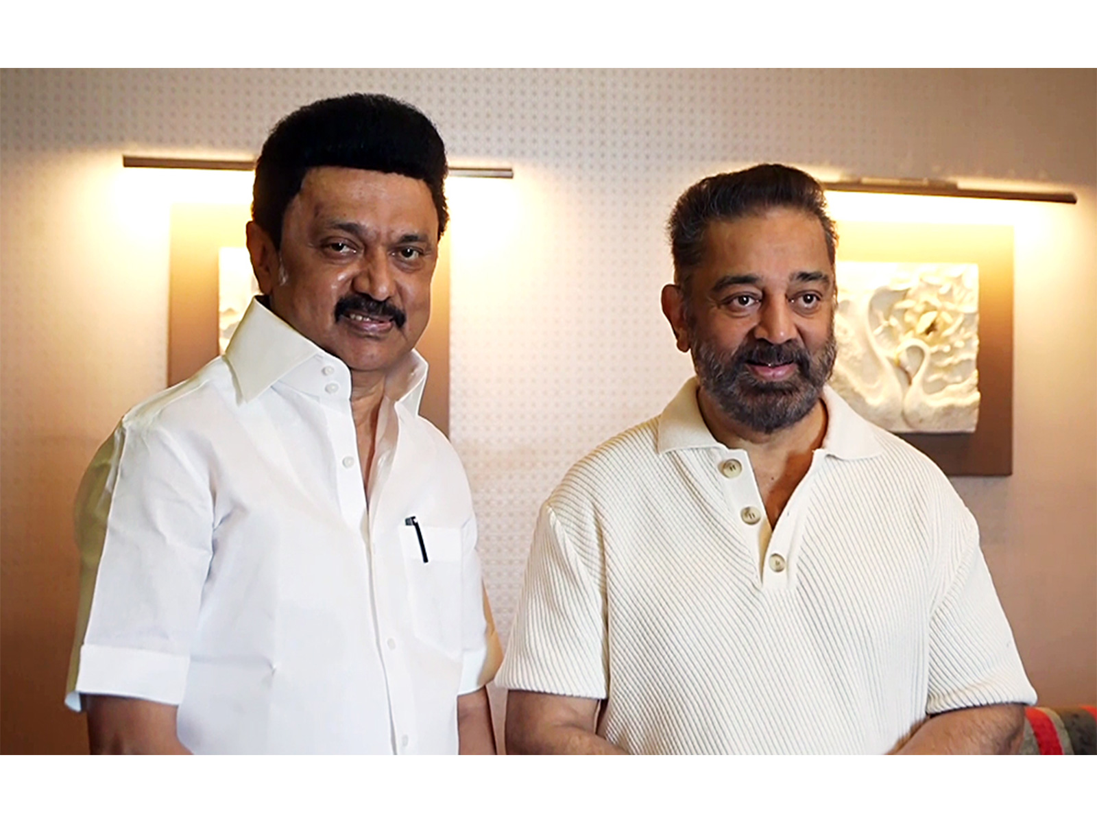 MNM President Kamal Haasan with Tamil Nadu CM MK Stalin (File Photo/ANI)
