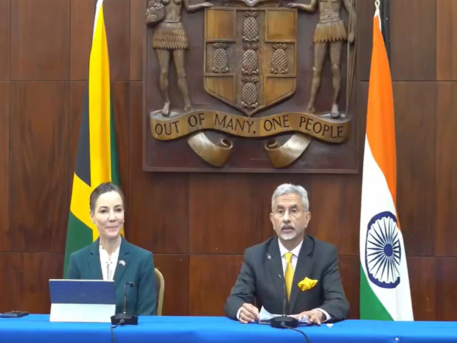 External Affairs Minister S Jaishankar with Jamaica’s Foreign Minister Kamina Johnson Smith (Photo: X/@DrSJaishankar)