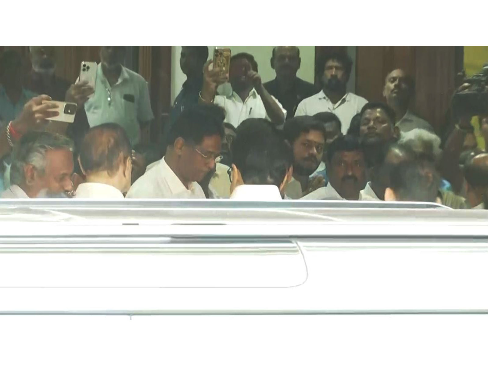 DMK President MK Stalin arrives at the party headquarters in Chennai (Photo/ANI)